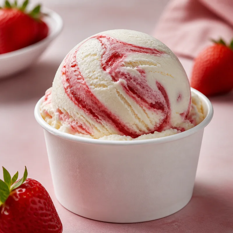 Shop-Style Tart Frozen Yogurt with Strawberry Swirl