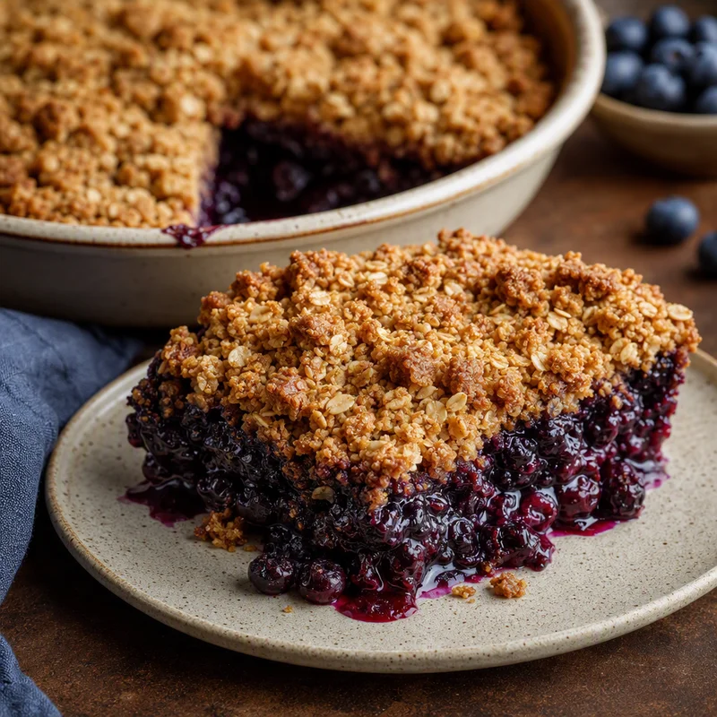 Deep-Dish Blueberry Crumble with Brown Butter Oat Streusel