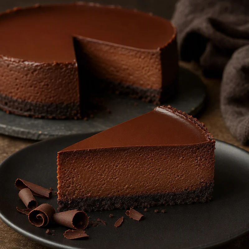 Bittersweet Chocolate Cheesecake with a Chocolate Cookie Crust