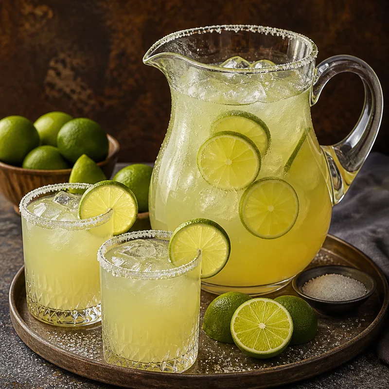 Big-Batch Margarita Pitcher with Fresh Lime and Agave