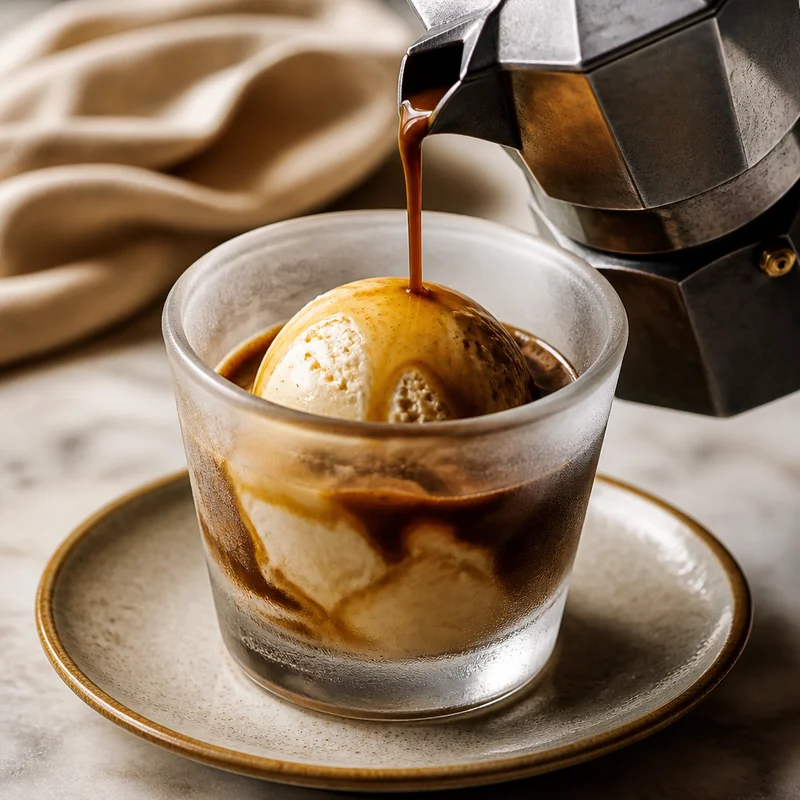 Gelateria-Style Affogato with Frozen Glasses and Moka-Pot Espresso