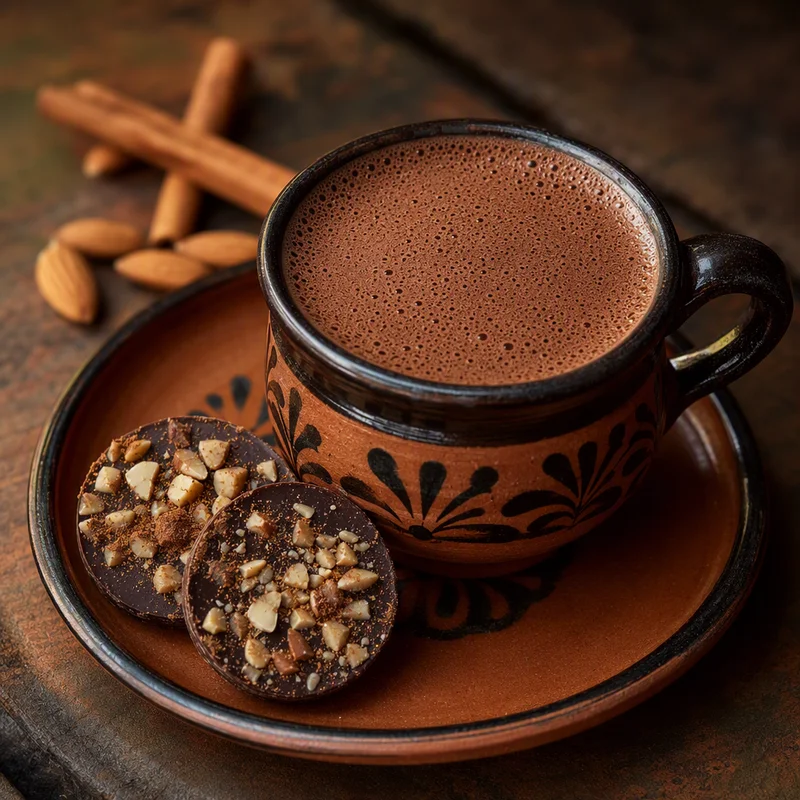 Frothy Oaxacan Chocolate de Agua with Homemade Almond-Canela Tablets