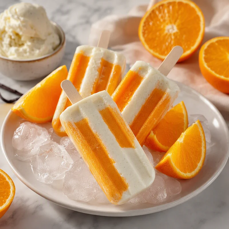 Orange Creamsicle Pops with Vanilla Bean Cream