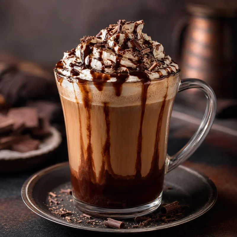 Café-Style Mocha with Dark Chocolate Ganache