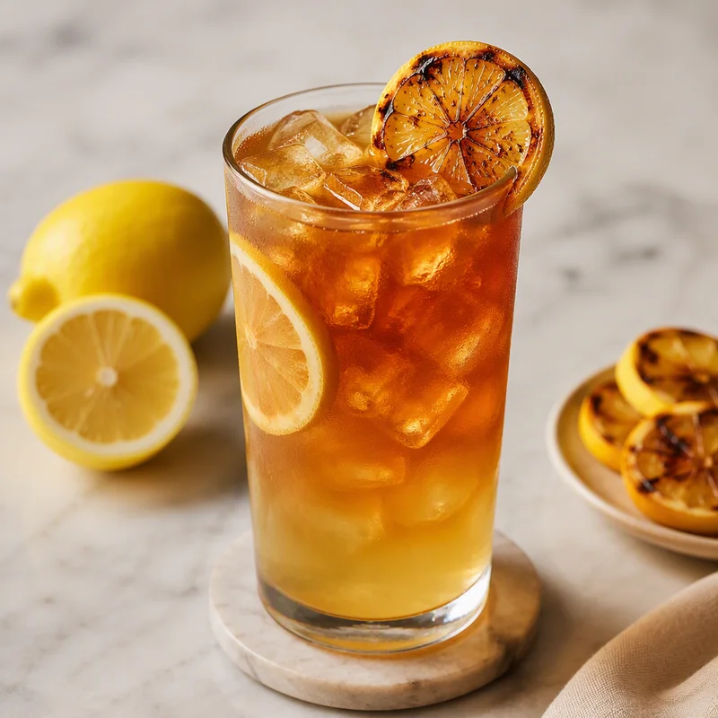 Cold-Brew Black Tea Arnold Palmer with Charred-Lemon Lemonade
