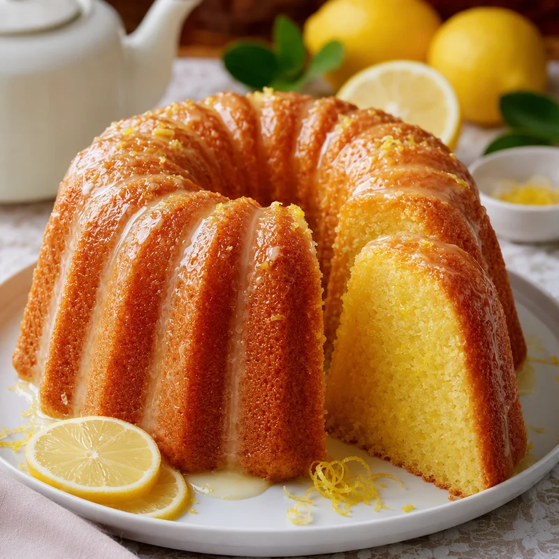 Lemon Drizzle Bundt Cake with a Double Lemon Soak