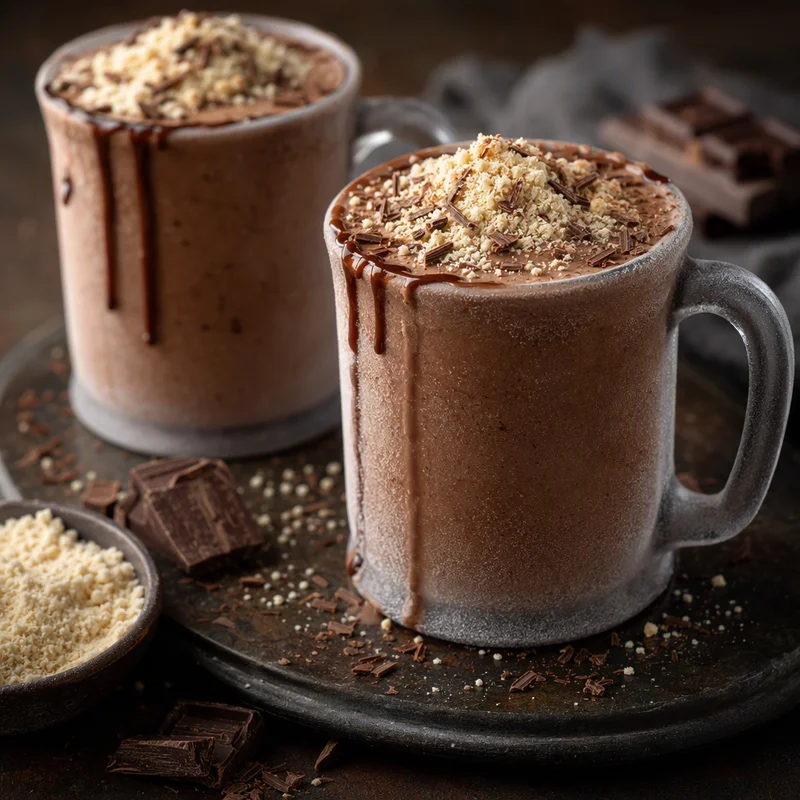 Frozen-Mug Chocolate Milkshake with Toasted Milk Powder