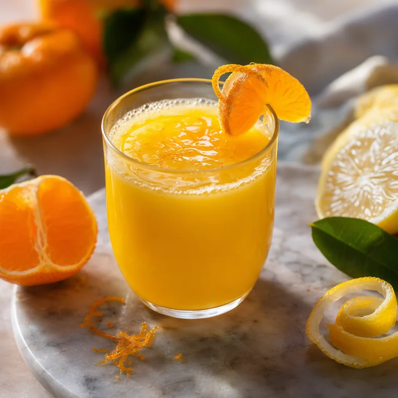 Sunrise Orange Juice with Tangerine, Lemon and a Zest-Oil Finish
