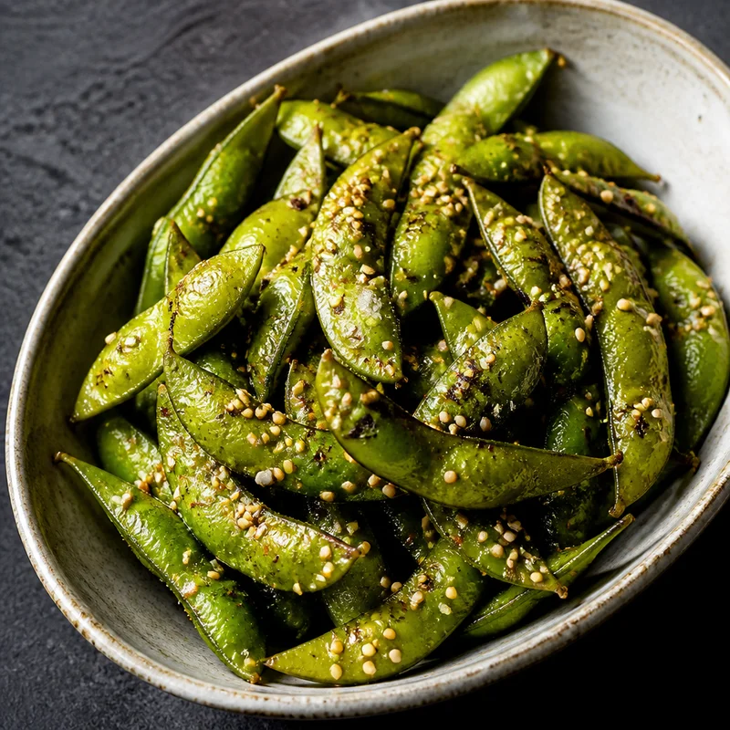 Blistered Salted Edamame with Toasted Sesame Salt