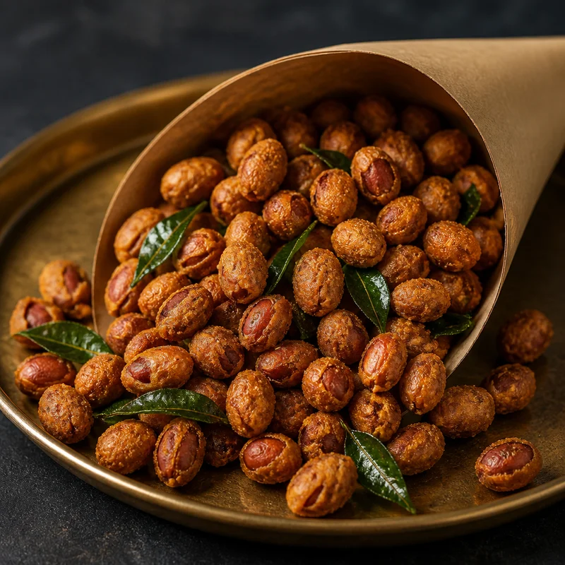 Bombay-Style Masala Peanuts with Curry Leaves & Chaat Masala