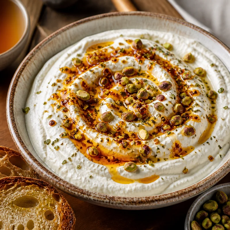 Cloud-Whipped Feta with Hot Honey & Pistachios