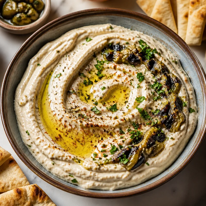 Fire-Charred Baba Ganoush with Whipped Tahini