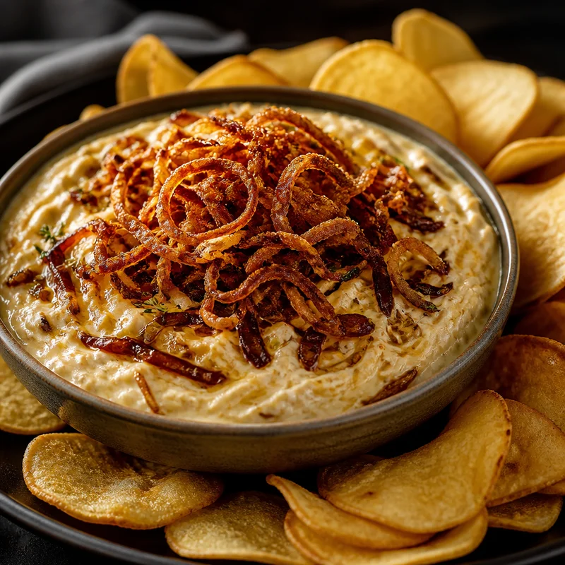 Deep-Caramelized French Onion Dip with Frizzled Shallots
