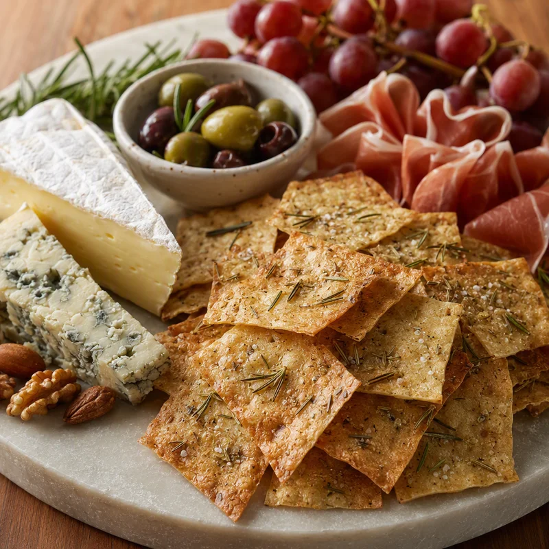 Shatter-Thin Sourdough Discard Crackers with Rosemary & Sea Salt