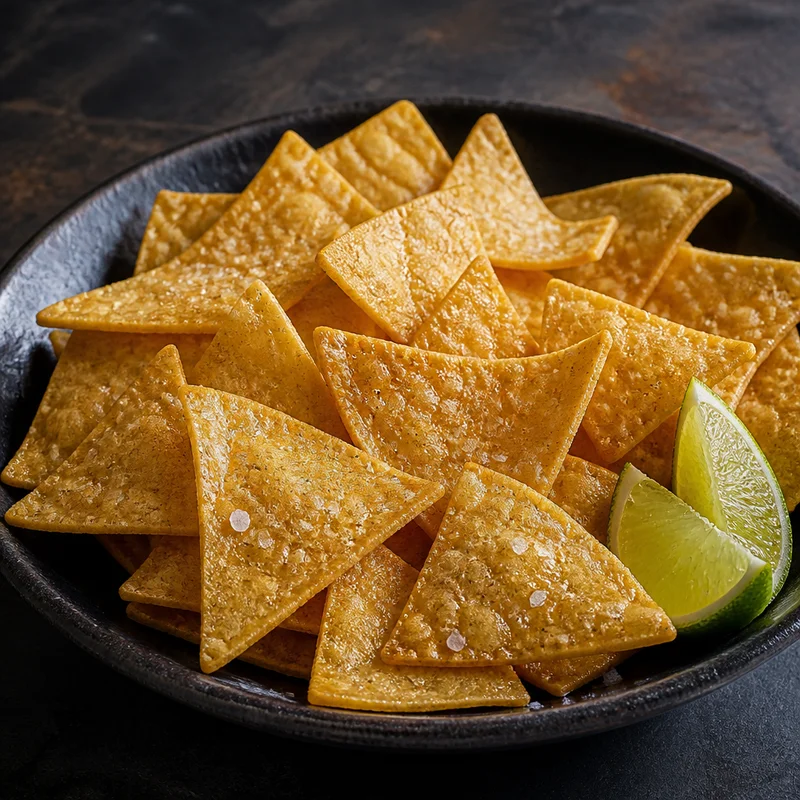 Fried Corn Tortilla Chips with Lime Salt