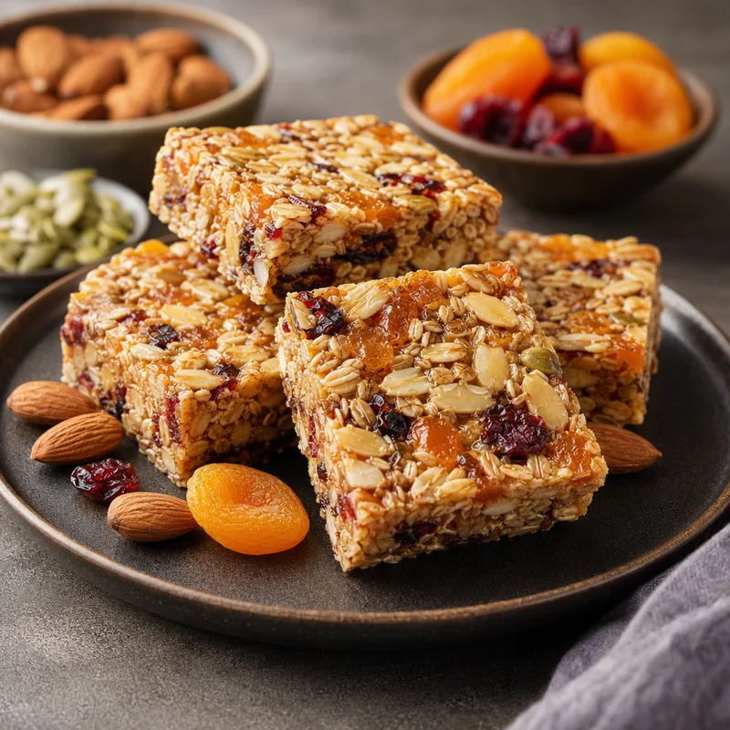 Chewy Muesli Bars with Apricot, Almond & Toasted Seeds