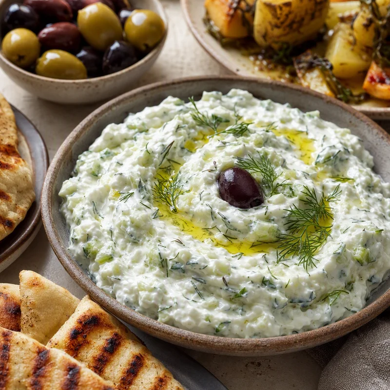 Taverna-Style Tzatziki with Salt-Drained Cucumber and Dill