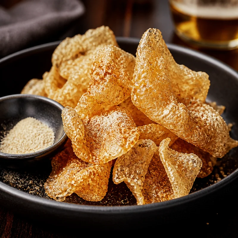 Glass-Puffed Pork Crackling with Salt & Vinegar Dust