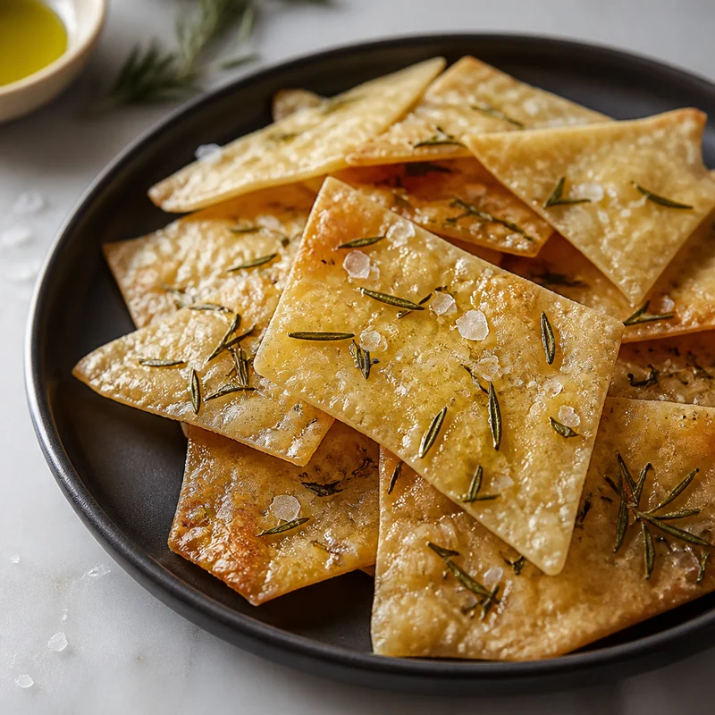 Paper-Thin Rosemary Olive Oil Crackers with Flaky Salt