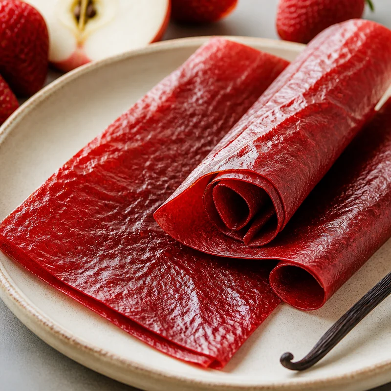 Strawberry–Apple Fruit Leather with Vanilla and Lemon