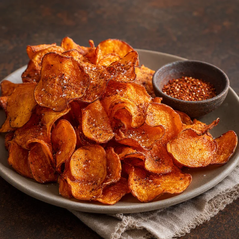 Shatter-Crisp Sweet Potato Chips with Smoked Chile Salt