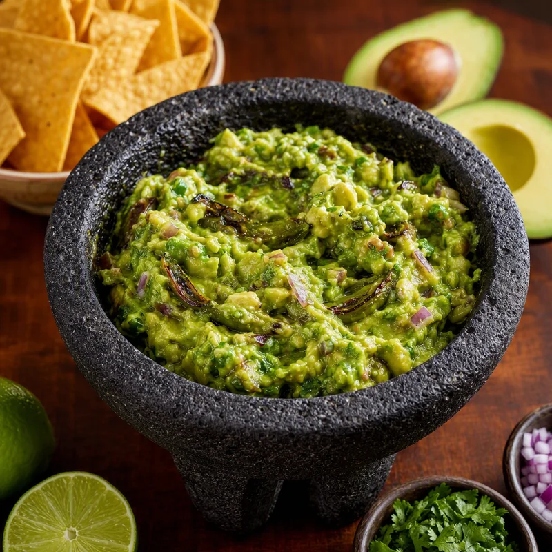 Tableside Molcajete Guacamole with Charred Serrano
