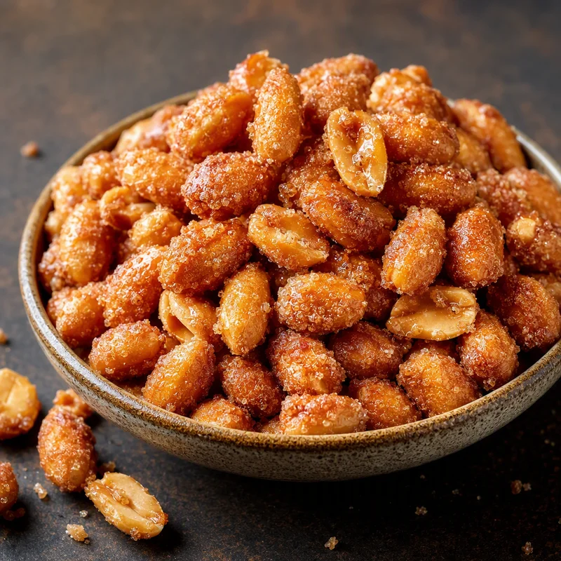 Crackly Honey Roasted Peanuts with Sugar-Salt Dust