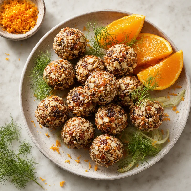 Fig & Toasted Almond Bites with Orange and Fennel