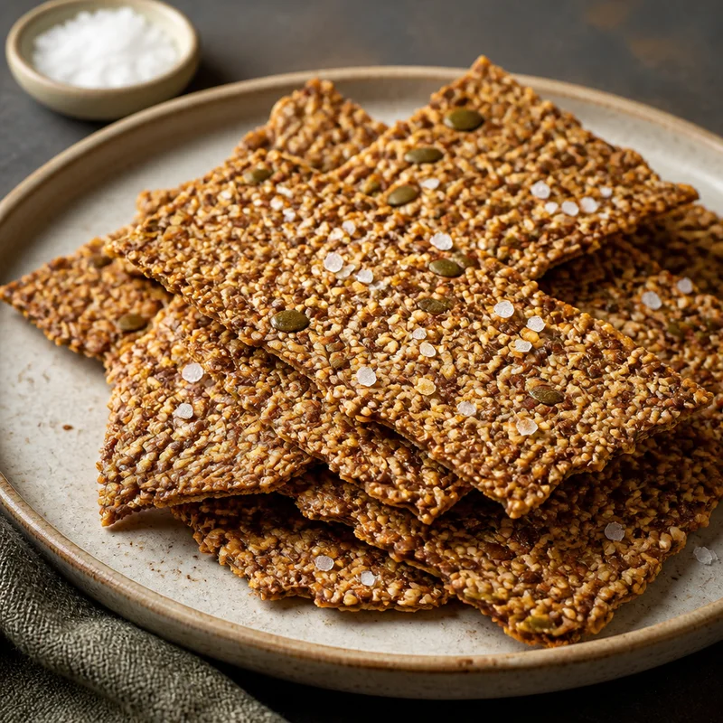 Shatter-Crisp Multi-Seed Crackers with Flaky Salt