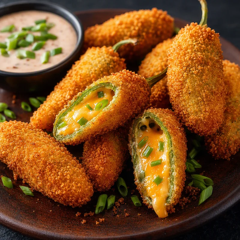 Double-Breaded Jalapeño Poppers with Sharp Cheddar & Scallion