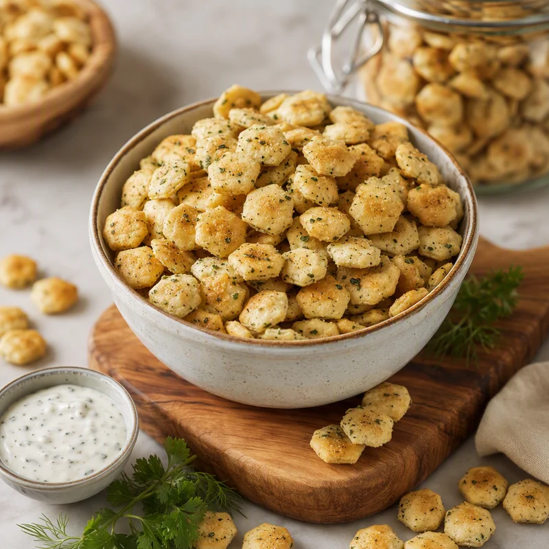 Jar-Ready Ranch Oyster Crackers with From-Scratch Ranch Seasoning
