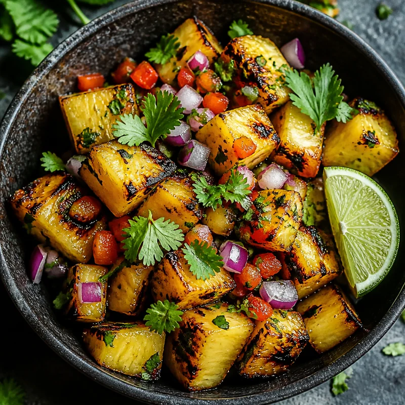 Grill-Charred Pineapple Salsa with Habanero & Lime