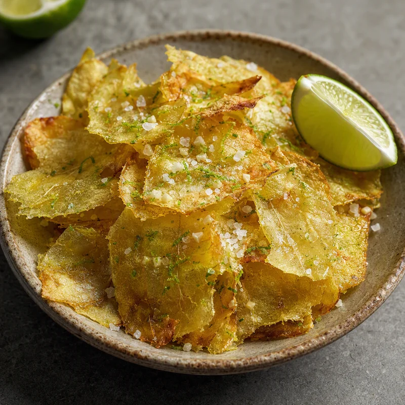 Paper-Thin Green Plantain Chips with Garlic-Lime Salt