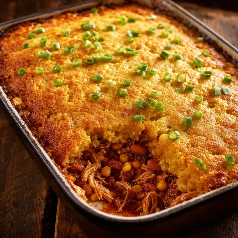 BBQ Chicken Cornbread Bake
