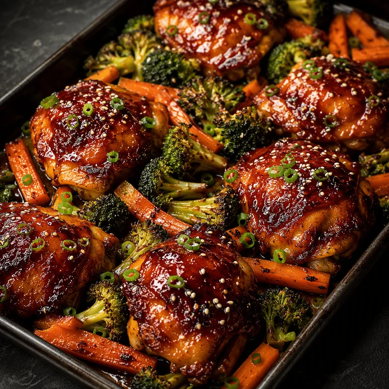 Sheet-Pan Hoisin-Ginger Chicken with Broccoli and Carrots