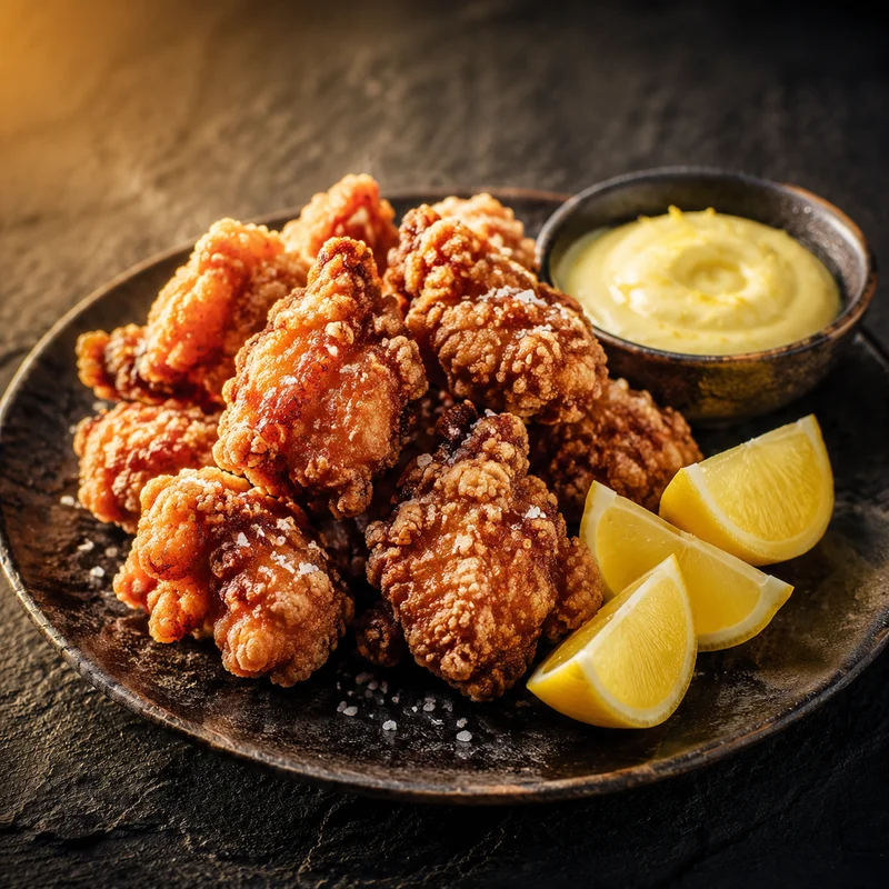 Double-Fried Chicken Karaage with Lemon Mayo
