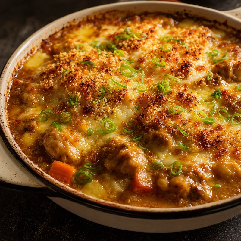 Cheesy Japanese Curry Chicken Rice Bake