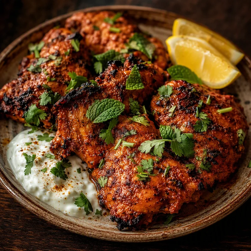 Sous Vide Tandoori Chicken Thighs with Charred Edges