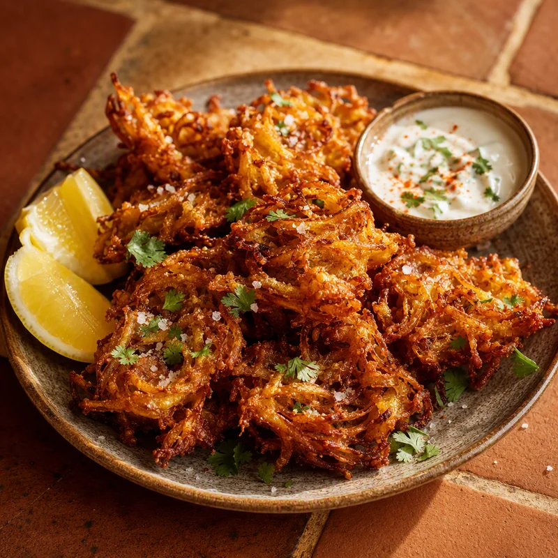 Shatteringly Crisp Onion Bhajis