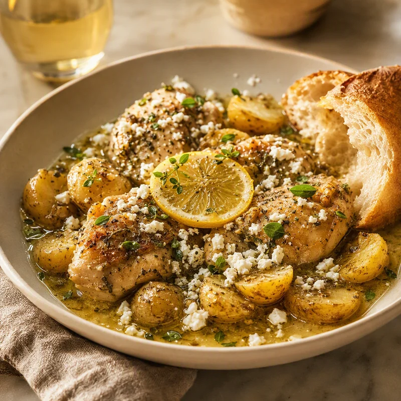 Pressure Cooker Lemon-Oregano Chicken with Baby Potatoes
