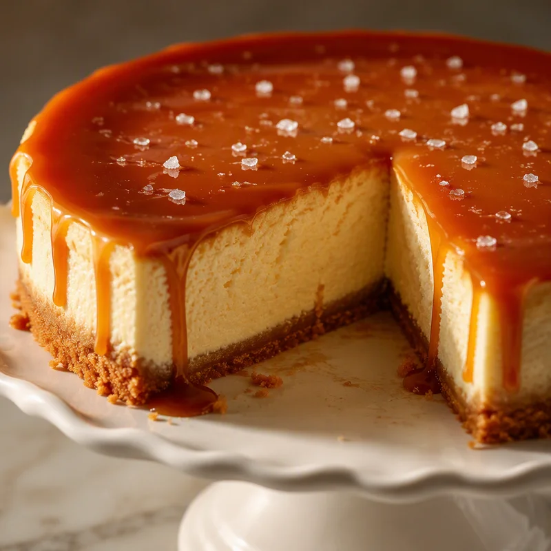 Mascarpone Cheesecake with Salted Caramel