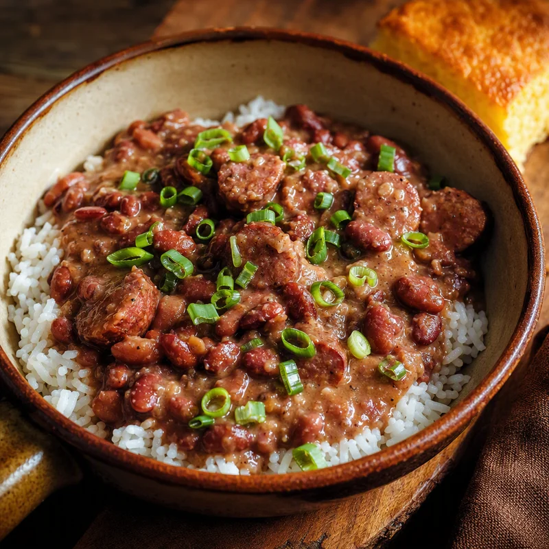 Creamy Red Beans and Rice with Smoked Sausage