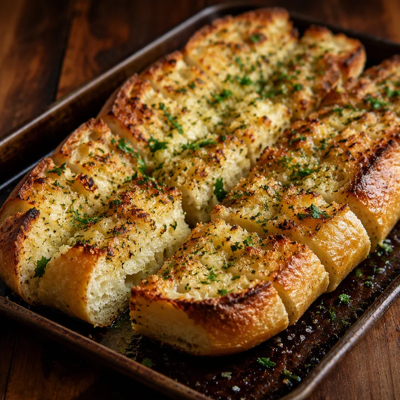 Broiler-Crisp Garlic Bread with Garlic-Parsley Butter