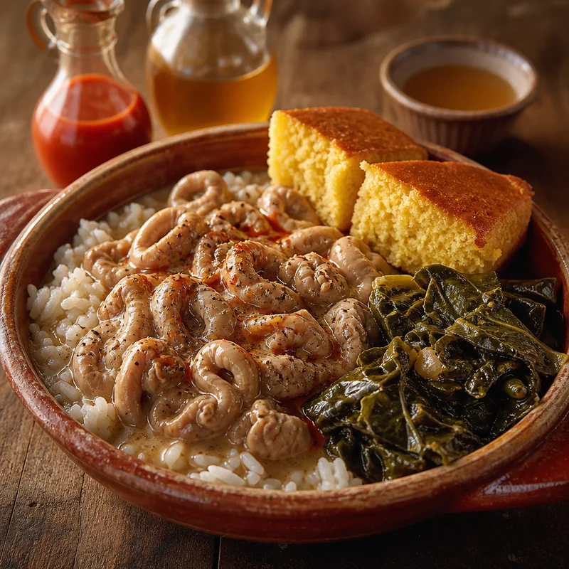 Low-and-Slow Chitterlings with Cider Vinegar and Aromatics