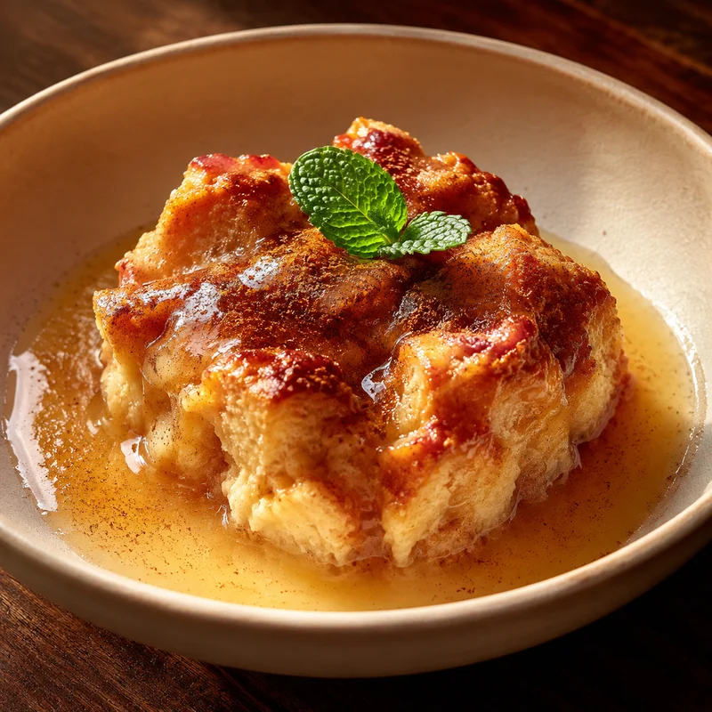 Bread Pudding with Warm White Wine Butter Sauce