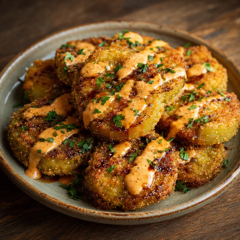 Cornmeal-Crusted Fried Green Tomatoes with Creole Remoulade