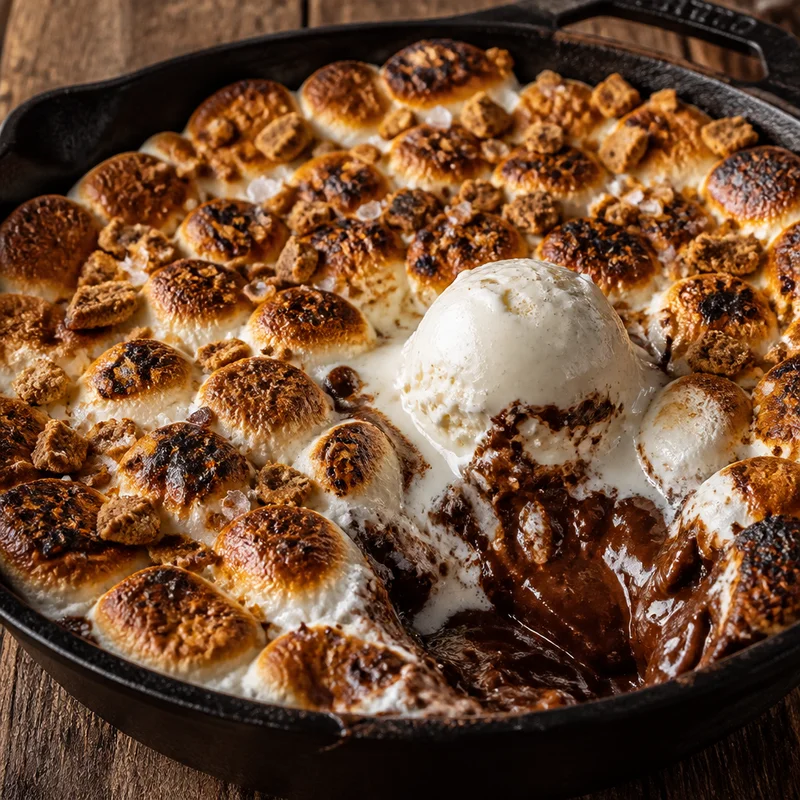 Broiler S'mores Skillet with Graham Rubble