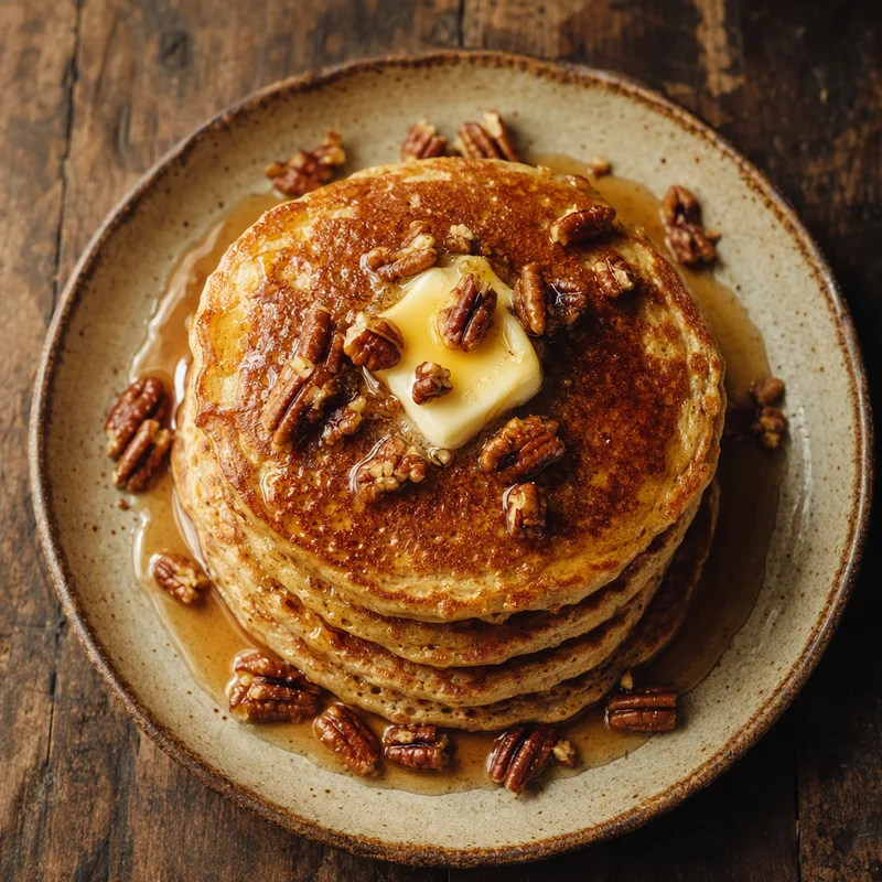 Multigrain Buttermilk Pancakes with Toasted Pecans