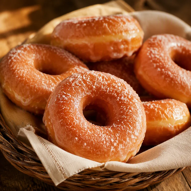 Warm Yeast-Raised Glazed Doughnuts