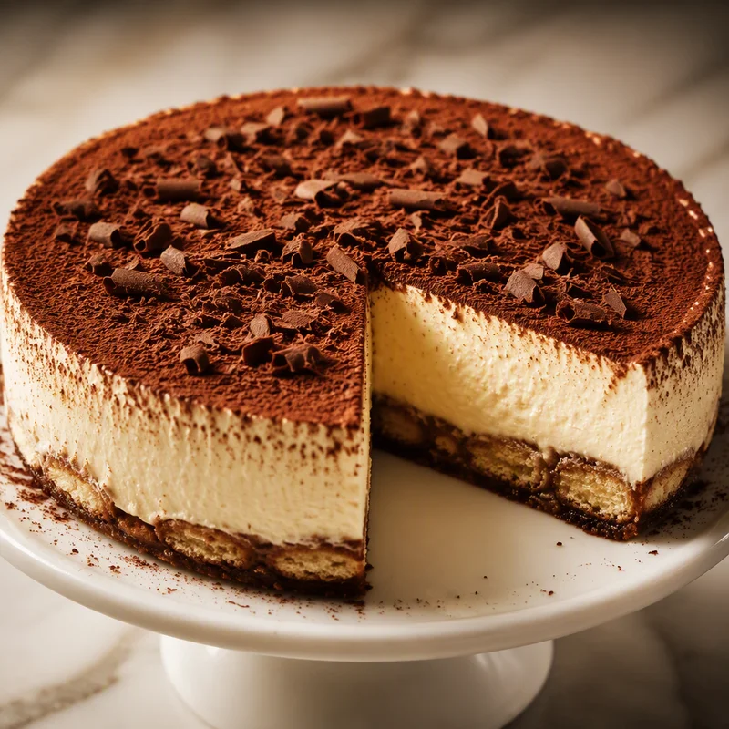 Tiramisu Cheesecake with Espresso-Soaked Ladyfinger Base